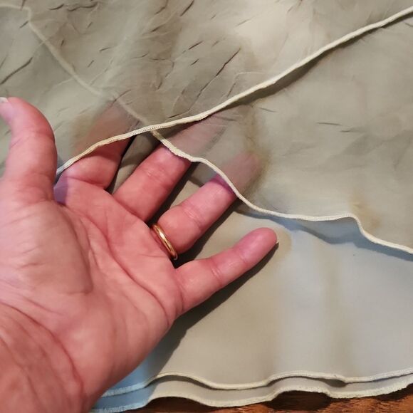 Secret U.S.A women's large olive green short sleeve lightweight layered … - Picture 2 of 5